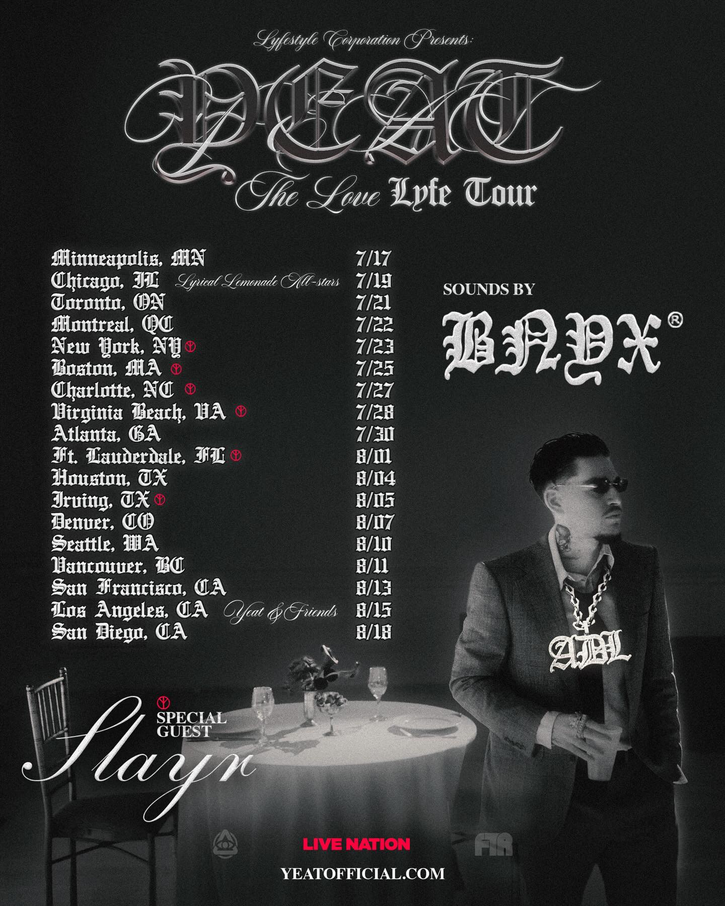 Yeat Announces Love Lyfe Tour: Full Dates, Cities, and Special Guests Revealed