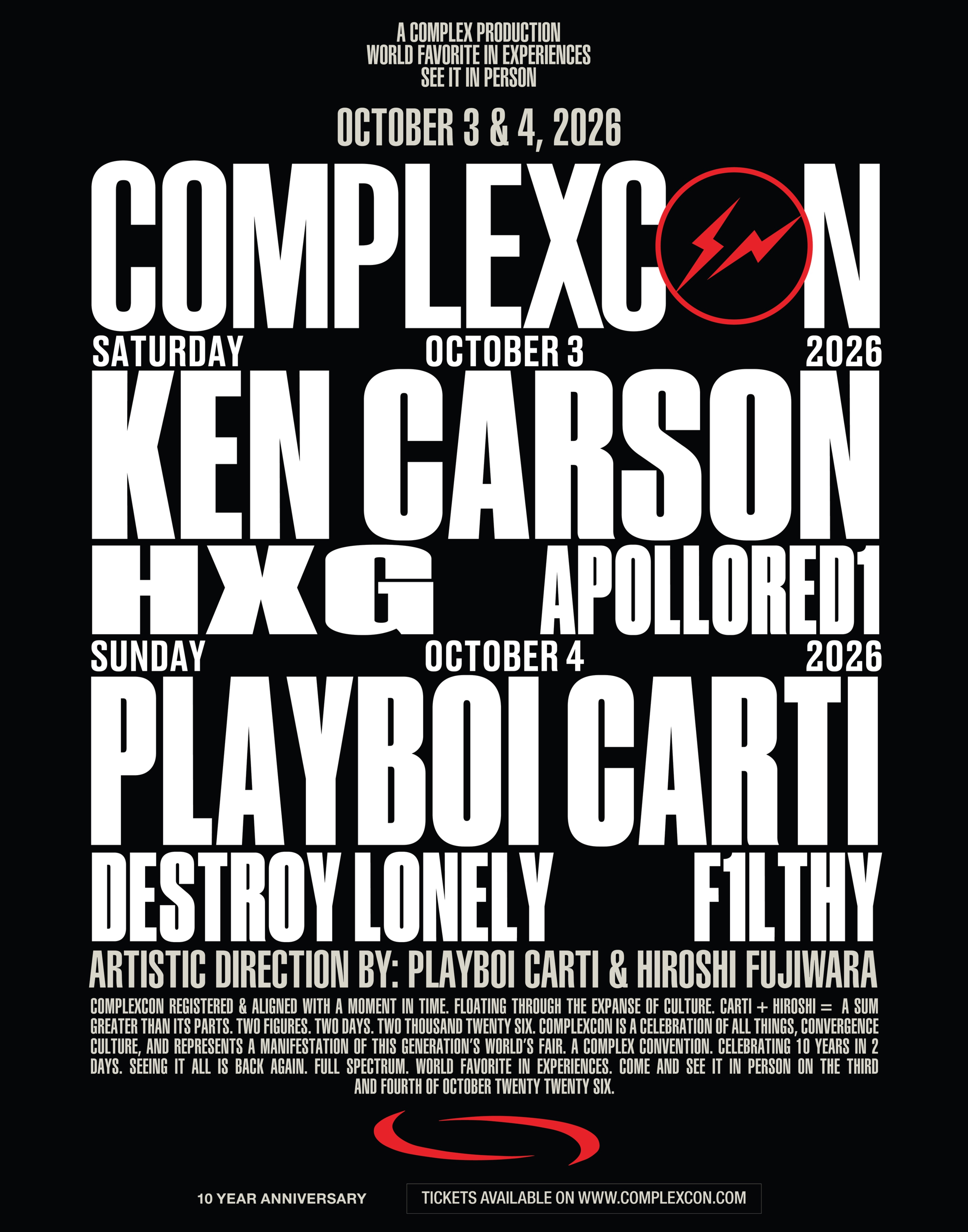 ComplexCon LA 2026 Announces Playboi Carti, Ken Carson & More