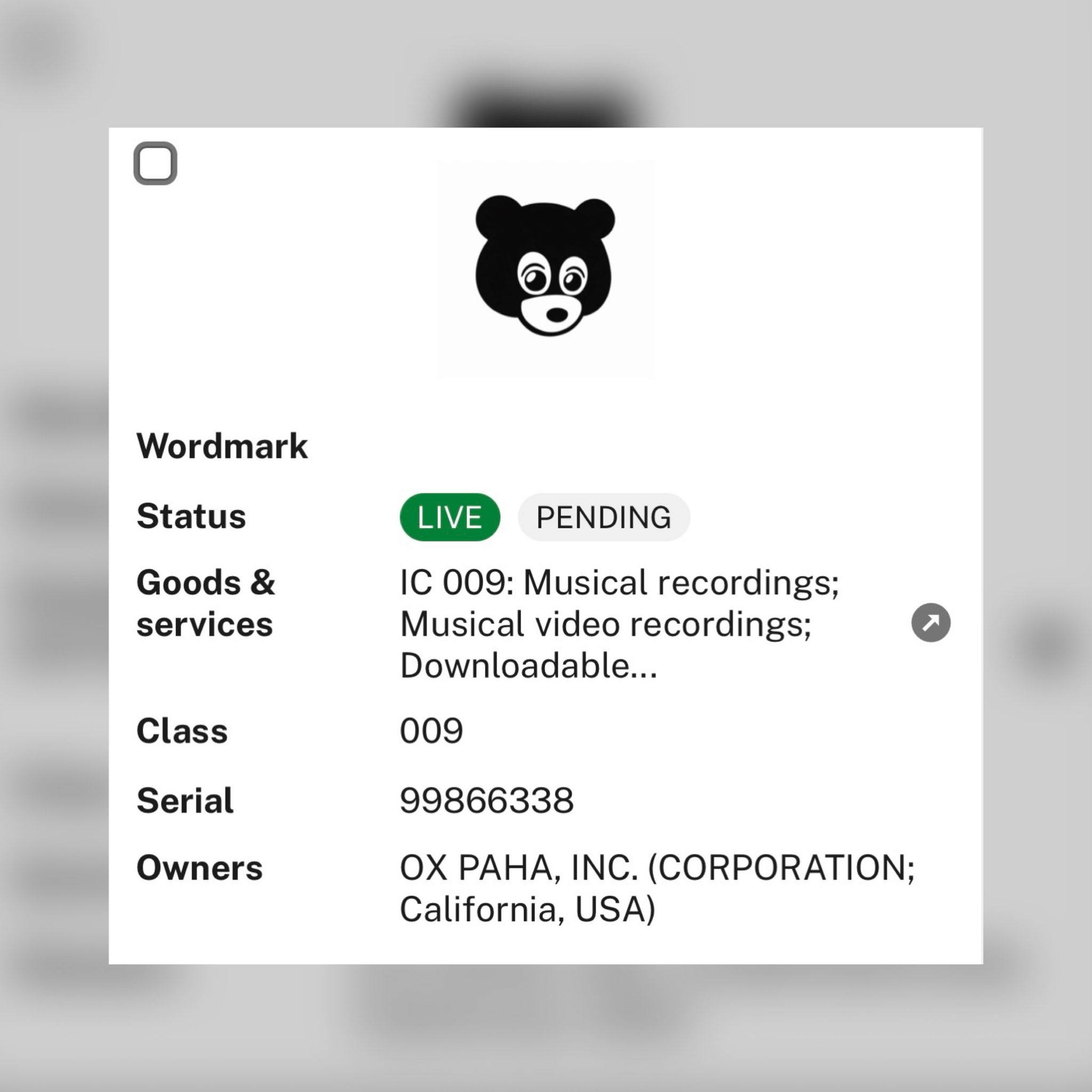 Ye’s Classic Dropout Bear Logo Gets New Trademark Filing