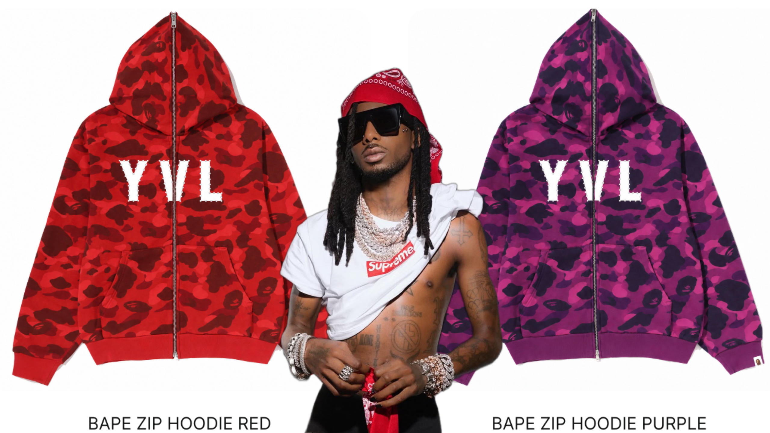Playboi Carti BAPE x YVL Collab